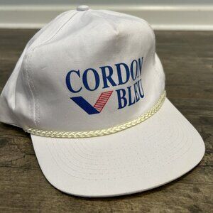 Vintage Mens Cobra Caps CORDON‎ BLUE Hat Cap Rope White Snapback